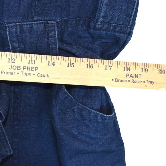 Banana Republic Linen Blend Jumpsuit Size L Indigo Utility One Piece Safari $220 - Picture 6 of 9